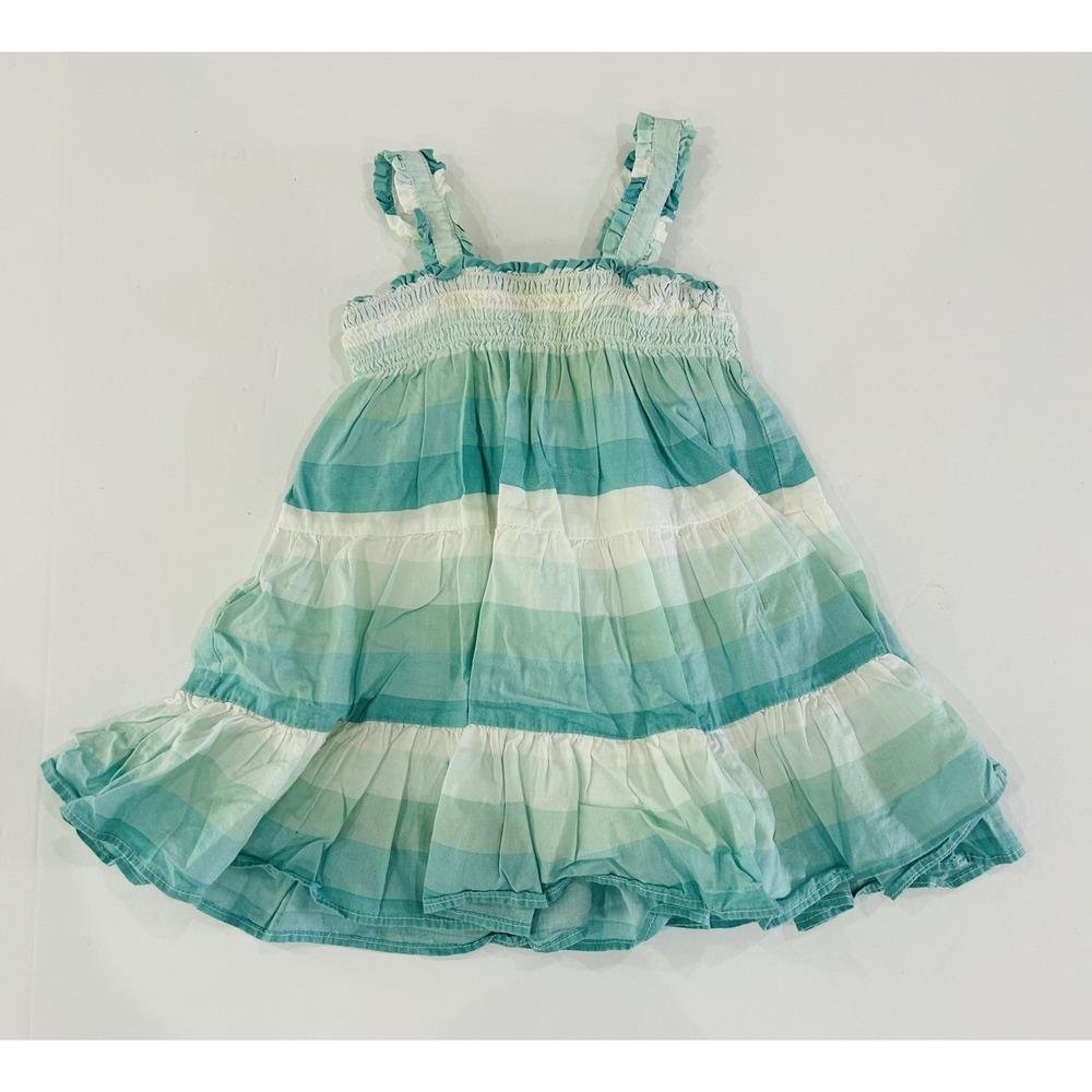 Baby GAP Striped Toile Summer Dress Baby Girls 6-12‎ Months Blue Smocked Beach